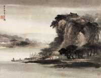 吴石僊 庚子（1900年）作 山水 立轴
